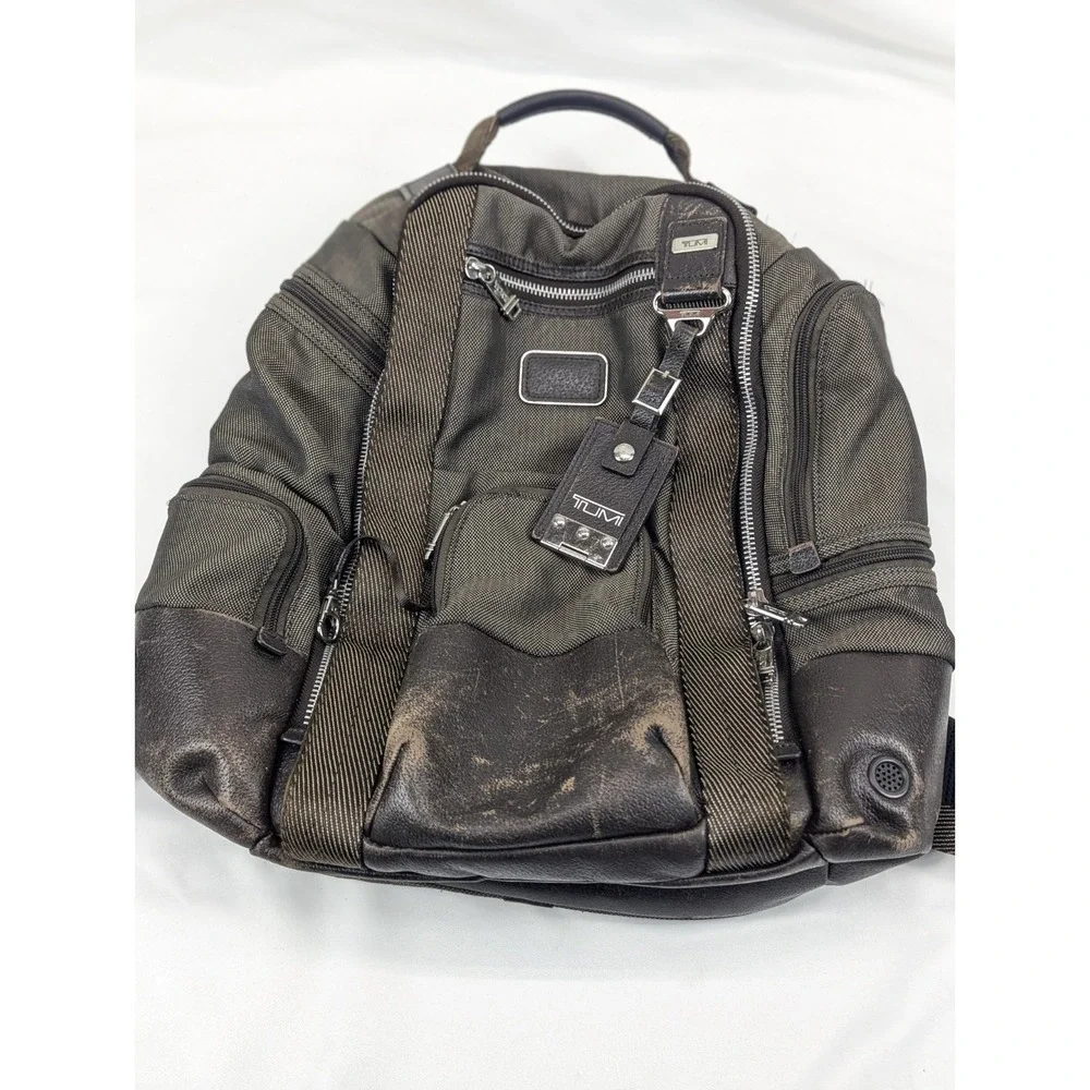 TUMI Backpack Alpha Bravo Kingsville Delux Ballistic Nylon Bag Travel Distressed